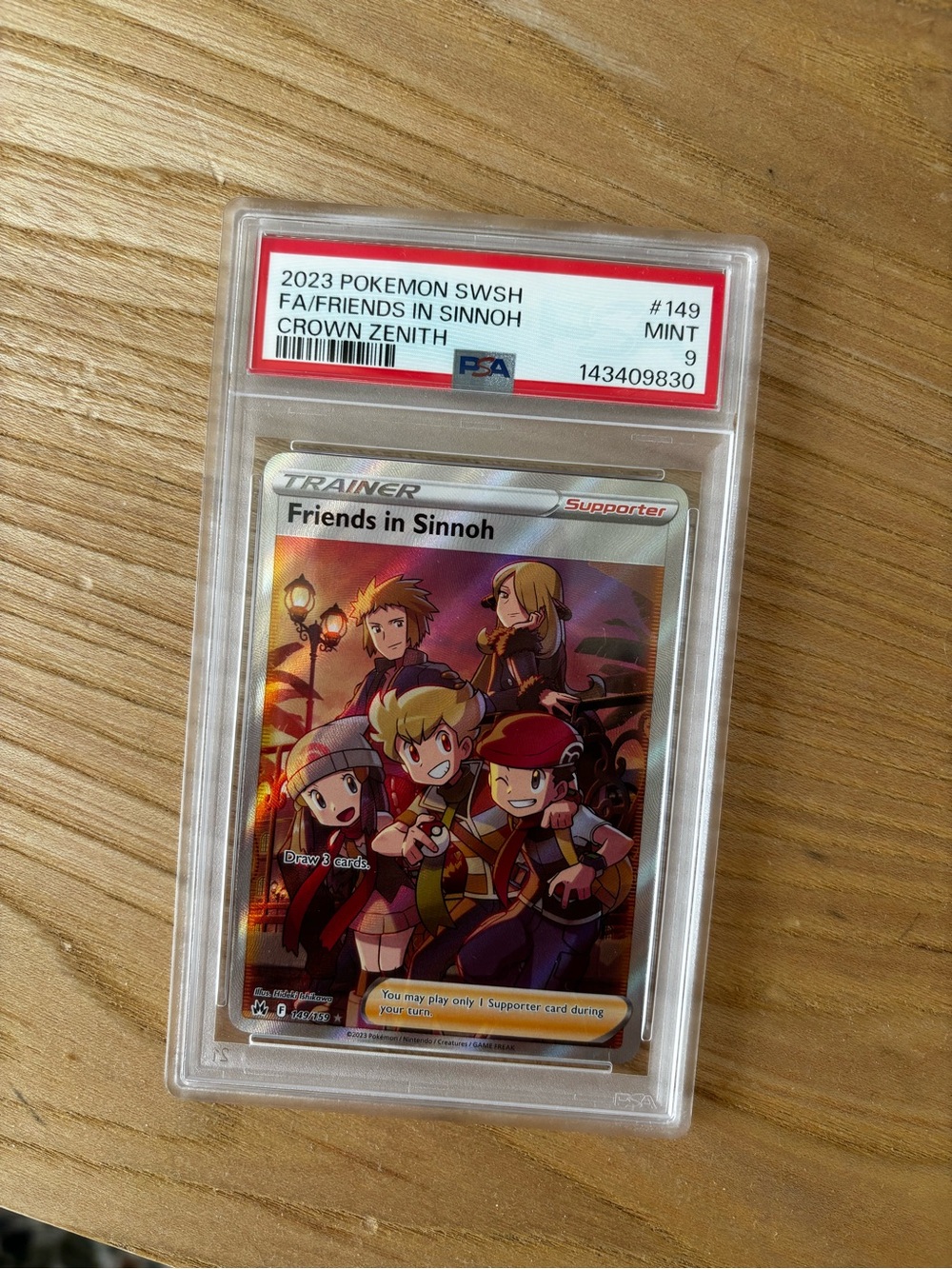 Pokemon Friends in Sinnoh Full Art Trainer Card PSA 9